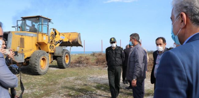 قلع و قمع آخرین متصرفات دستگاه‌های دولتی در نوار ساحلی گیلان در حویق تالش