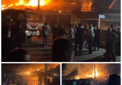 آتش‌سوزی هفت باب مغازه در روستای چورکوچان آستانه‌اشرفیه/حریق در کمتر از ۳۰ دقیقه مهار شد