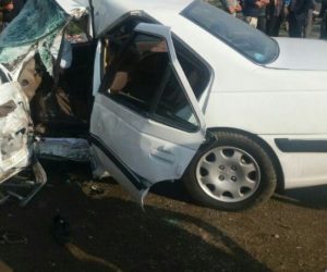 مرگ مادر جوان در تصادف رانندگی مسیر لیسار به حویق/مصدومیت شدید فرزندان راننده پژو پارس