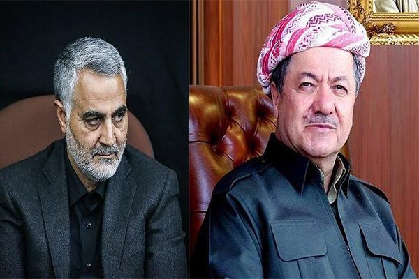 پیام مسعود بارزانی به سردار سلیمانی:برادر عزیزم سردار قاسم سلیمانی…