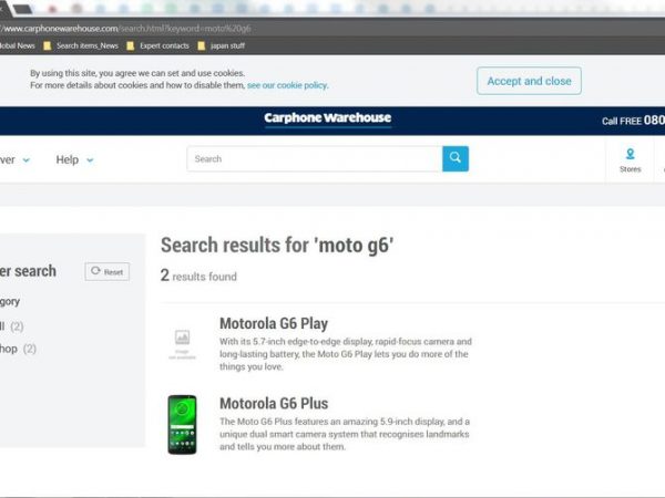 Moto G6 Play and G6 Plus listed prematurely online