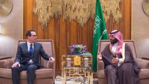 دیدار محمد بن سلمان با وزیر خزانه‌داری آمریکا