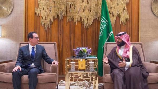 دیدار محمد بن سلمان با وزیر خزانه‌داری آمریکا