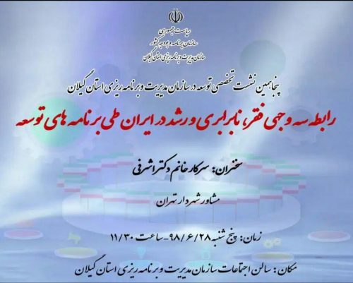 گزارش تصویری پنجاهمین نشست تخصصی توسعه در سازمان مدیریت استان گیلان با حضور دکتر اشرفی
