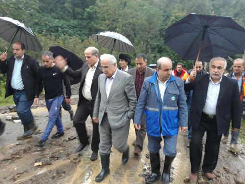 بازدید معاون هماهنگی امور عمرانی استانداری گیلان از مناطق سیل زده شفت