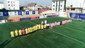 دیدار پرگل مسابقه مینی فوتبال منتخب هنرمندان و ورزشکاران گیلانی/گلزنی پروازهمای،مجتبی پوربخش و فردین معصومی