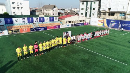 دیدار پرگل مسابقه مینی فوتبال منتخب هنرمندان و ورزشکاران گیلانی/گلزنی پروازهمای،مجتبی پوربخش و فردین معصومی