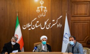 ارتباط تصویری رییس کل دادگستری گیلان با زندان مرکزی رشت
