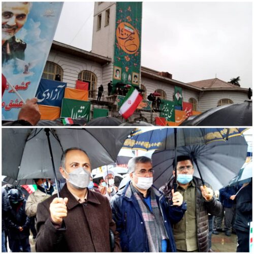 حضور مدیرکل و پرسنل حفاظت محیط زیست گیلان در آیین پاسداشت یوم الله ۲۲ بهمن