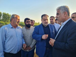بازدید استاندار گیلان از وضعیت آبرسانی به مزارع شهرستان لاهیجان