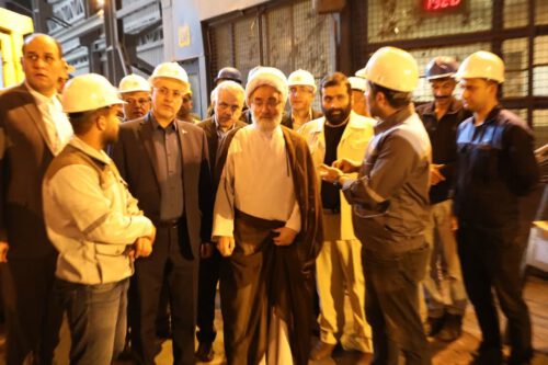 بازدید آیت الله فلاحتی از کارخانه ذوب آهن فولاد خزر