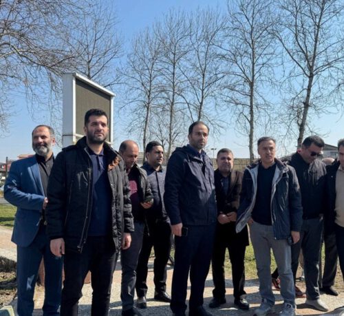 بازدید شهردار رشت از مراحل پایانی تیرگذاری لاین رفت تقاطع غیرهمسطح امام حسین
