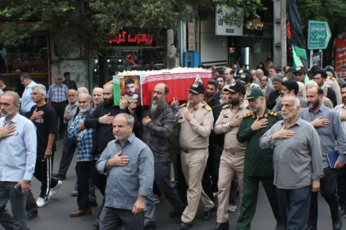 پیکر شهید گیلانی پدافند هوایی ارتش در رشت تشییع شد