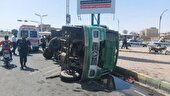 برخورد اتوبوس و مینی‌بوس در کاشان با ۱۸ مصدوم